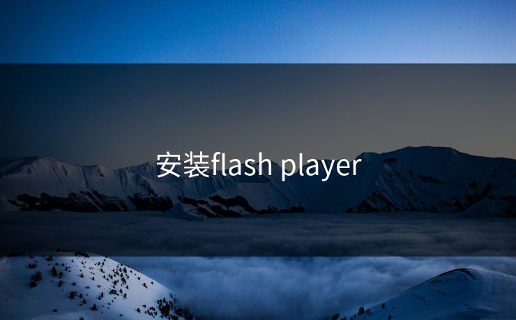 安装flash player 安装flash player