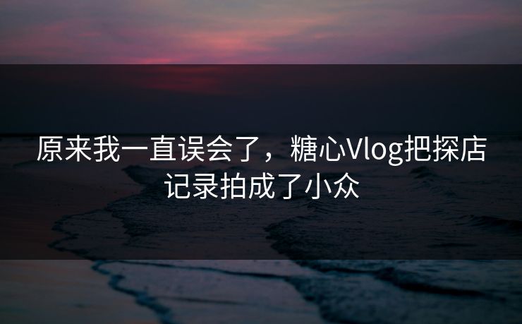 原来我一直误会了，糖心Vlog把探店记录拍成了小众