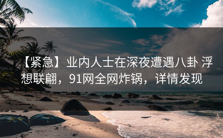 【紧急】业内人士在深夜遭遇八卦 浮想联翩,91网全网炸锅,详情发现 【紧急】业内人士在深夜遭遇八卦 浮想联翩,91网全网炸锅,详情发现
